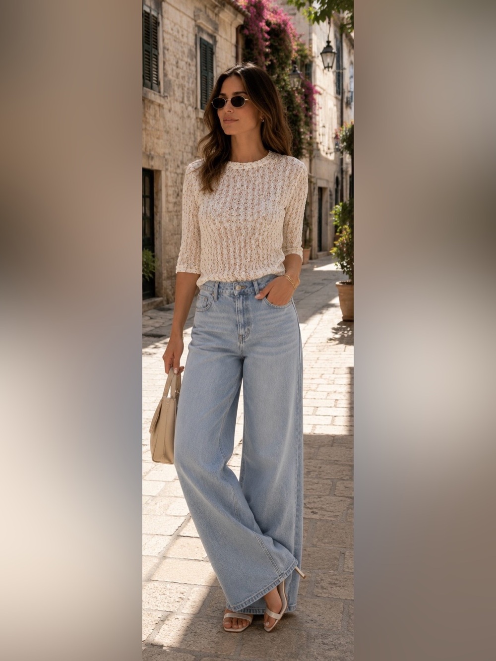easel Cream Sheer Floral Top